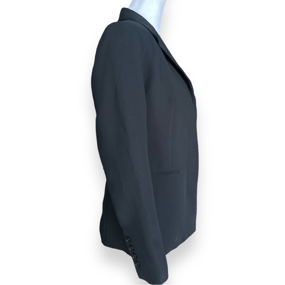 Talbots Women’s 3 Button Blazer Solid Black Vente… - image 4